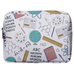 School Subjects And Objects Vector Illustration Seamless Pattern Make Up Pouch (Large)