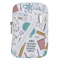 School Subjects And Objects Vector Illustration Seamless Pattern Belt Pouch Bag (Large)