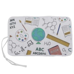 School Subjects And Objects Vector Illustration Seamless Pattern Pen Storage Case (M)