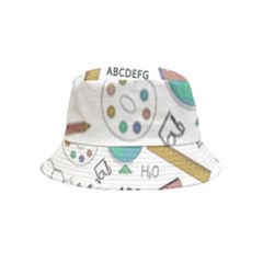 School Subjects And Objects Vector Illustration Seamless Pattern Bucket Hat (Kids)