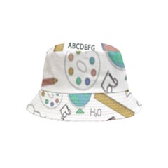 School Subjects And Objects Vector Illustration Seamless Pattern Inside Out Bucket Hat (Kids)