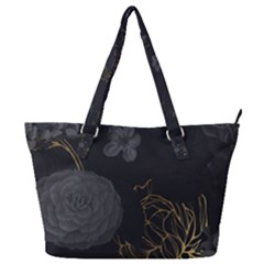 Dark And Gold Flower Patterned Full Print Shoulder Bag by Grandong