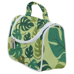 Seamless Pattern Of Monstera Leaves For The Tropical Plant Background Satchel Handbag by Grandong