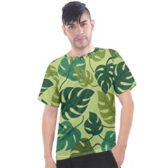 Seamless Pattern Of Monstera Leaves For The Tropical Plant Background Men s Sport Top by Grandong