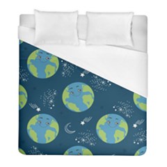 Seamless Pattern Cartoon Earth Planet Duvet Cover (full/ Double Size) by Grandong