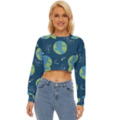 Seamless Pattern Cartoon Earth Planet Lightweight Long Sleeve Sweatshirt by Grandong