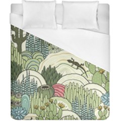 Playful Cactus Desert Landscape Illustrated Seamless Pattern Duvet Cover (california King Size) by Grandong