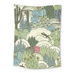 Playful Cactus Desert Landscape Illustrated Seamless Pattern Medium Tapestry by Grandong