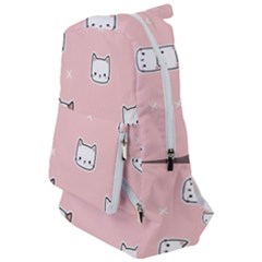 Cute Cat Cartoon Doodle Seamless Pink Pattern Travelers  Backpack