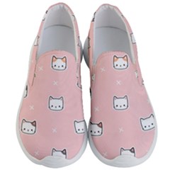 Cute Cat Cartoon Doodle Seamless Pink Pattern Men s Lightweight Slip Ons