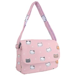 Cute Cat Cartoon Doodle Seamless Pink Pattern Courier Bag