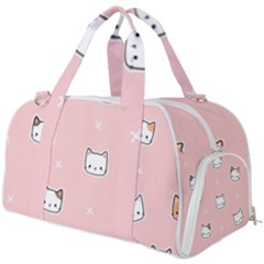 Cute Cat Cartoon Doodle Seamless Pink Pattern Burner Gym Duffel Bag by Grandong