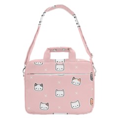 Cute Cat Cartoon Doodle Seamless Pink Pattern Macbook Pro 16  Shoulder Laptop Bag by Grandong
