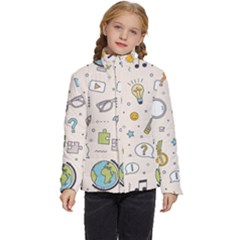 Quiz Backgrounds Ans Seamless Kids  Puffer Bubble Jacket Coat