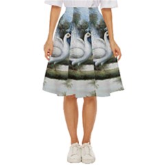 Canvas Oil Painting Two Peacock Classic Short Skirt by Grandong