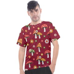 Woodland Mushroom And Daisy Seamless Pattern Men s Sport Top