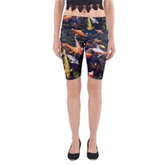 Koi Pond 3d Fish Yoga Cropped Leggings by Grandong