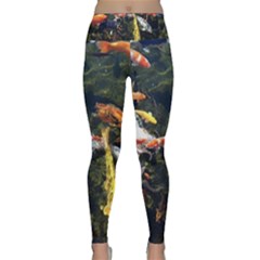 Koi Pond 3d Fish Lightweight Velour Classic Yoga Leggings by Grandong