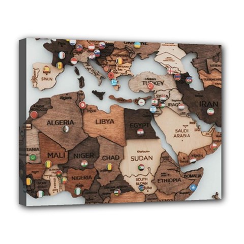 3d Vintage World Map Canvas 14  X 11  (stretched) by Grandong