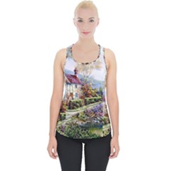 Colorful Cottage River Colorful House Landscape Garden Beautiful Painting Piece Up Tank Top by Grandong