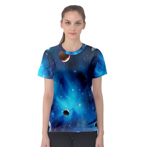 3d Universe Space Star Planet Women s Sport Mesh T-shirt by Grandong