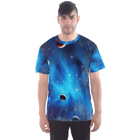 3d Universe Space Star Planet Men s Sport Mesh T-shirt by Grandong