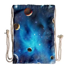 3d Universe Space Star Planet Drawstring Bag (large) by Grandong