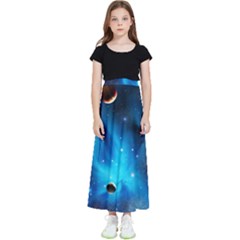 3d Universe Space Star Planet Kids  Flared Maxi Skirt by Grandong