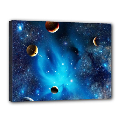 3d Universe Space Star Planet Canvas 16  X 12  (stretched) by Grandong