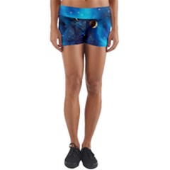 3d Universe Space Star Planet Yoga Shorts by Grandong