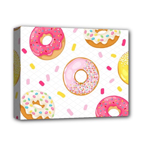 Vector Donut Seamless Pattern Deluxe Canvas 14  X 11  (stretched) by Grandong
