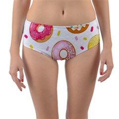 Vector Donut Seamless Pattern Reversible Mid-waist Bikini Bottoms by Grandong