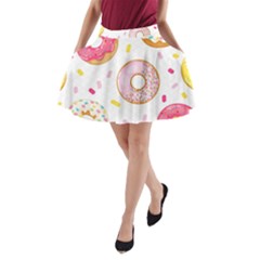 Vector Donut Seamless Pattern A-line Pocket Skirt by Grandong