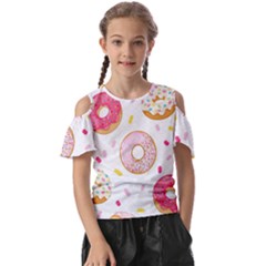 Vector Donut Seamless Pattern Kids  Butterfly Cutout T-shirt by Grandong