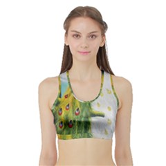 Peacock Art Sports Bra With Border by Grandong