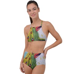 Peacock Art Halter Tankini Set by Grandong