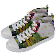 Peacock Art Women s Mid-top Canvas Sneakers by Grandong