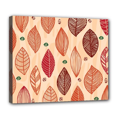 Forest Leaves Seamless Pattern With Natural Floral Deluxe Canvas 24  X 20  (stretched) by Grandong