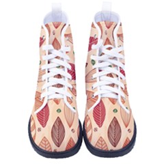 Forest Leaves Seamless Pattern With Natural Floral Women s High-top Canvas Sneakers