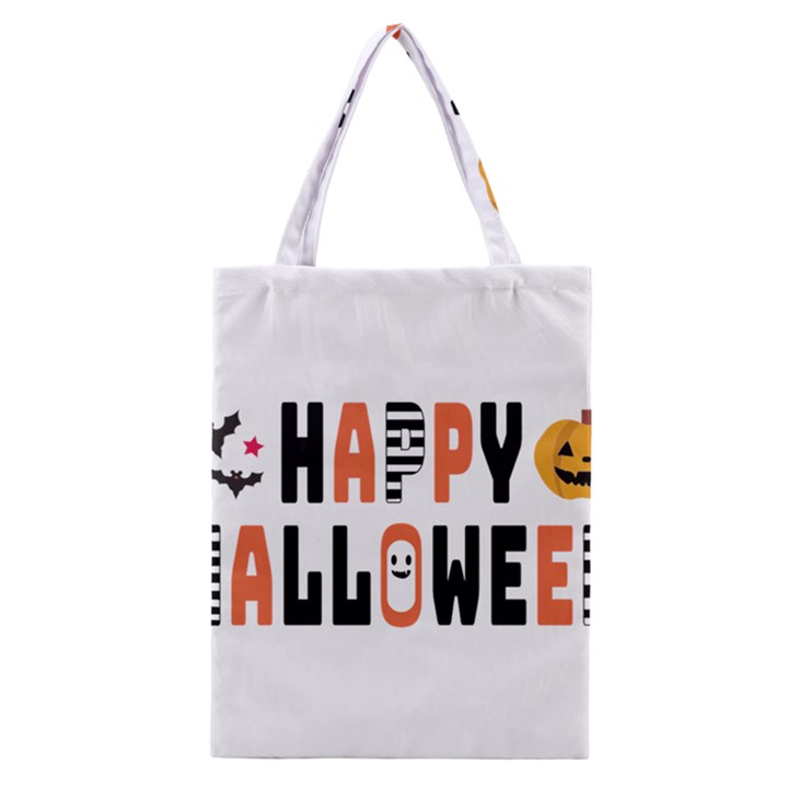 Happy Halloween Slot Text Orange Classic Tote Bag