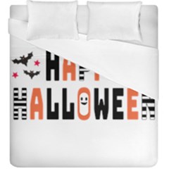 Happy Halloween Slot Text Orange Duvet Cover Double Side (king Size)