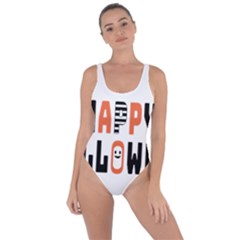 Happy Halloween Slot Text Orange Bring Sexy Back Swimsuit by Sarkoni