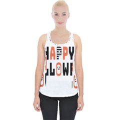 Happy Halloween Slot Text Orange Piece Up Tank Top by Sarkoni