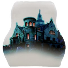 Blue Castle Halloween Horror Haunted House Car Seat Velour Cushion  by Sarkoni