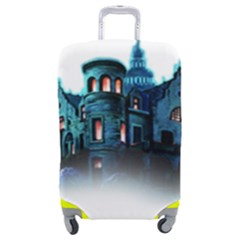 Blue Castle Halloween Horror Haunted House Luggage Cover (medium) by Sarkoni