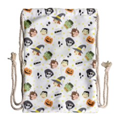 Happy Halloween Vector Images Drawstring Bag (large)