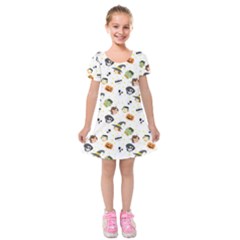 Happy Halloween Vector Images Kids  Short Sleeve Velvet Dress