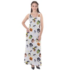 Happy Halloween Vector Images Sleeveless Velour Maxi Dress