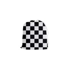 Black White Chess Board Drawstring Pouch (xs) by Ndabl3x