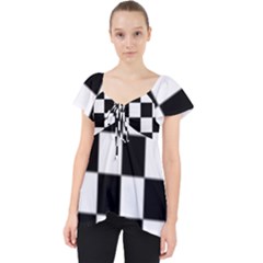 Black White Chess Board Lace Front Dolly Top by Ndabl3x